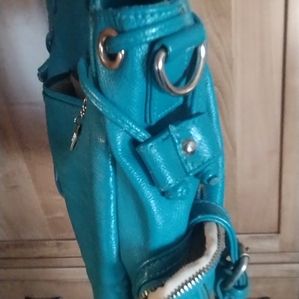 Turquoise array large shoulder purse - Picture 9 of 11